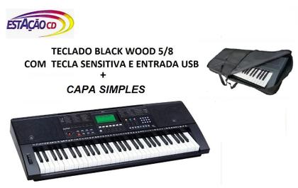 Teclado Musical 5/8 Black Wood 61 teclas (c/sensibilidade