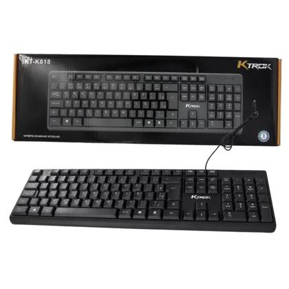 Imagem de Teclado Office Ktrok C/Fio USB Preto Layout ABNT2 Português