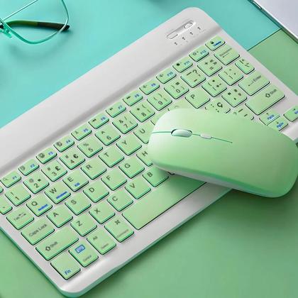 Imagem de Teclado Sem Fio Bluetooth Recarregável Com Mouse - VERDE