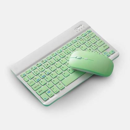 Imagem de Teclado sem fio bluetooth recarregável com mouse - verde