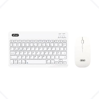 Imagem de Teclado Sem Fio Para Computador Notebook Mini Keycaps Macio KP-TE127 - Branco