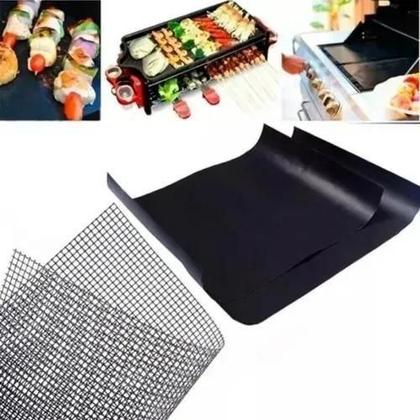 Imagem de Tela Manta Grelha Teflon Churrasco 4 Unid Lisa Perfurada