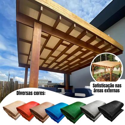 Imagem de Tela Sombreamento 90% Cobertura Pergolado Decorativo Cores Metro Linear