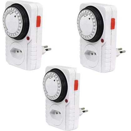 Imagem de Temporizador de Tomada Mecânico com Timer Analógico Programável Bivolt 110v 220v Fachadas Painéis Luminosos Psicinas Aquários Jardim Geladeira