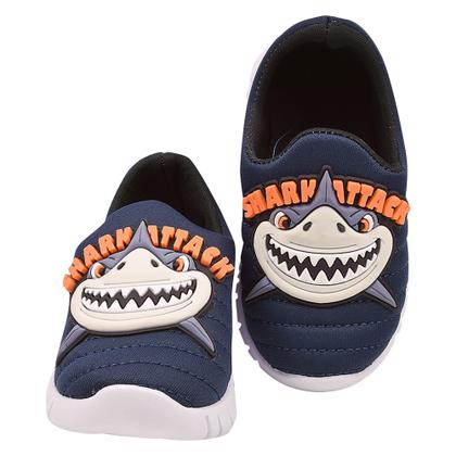 Imagem de Tênis infantil calce fácil meia anatômico leve e flexível ploc - p09 shark