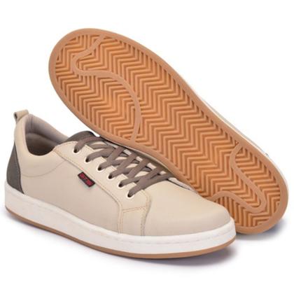 Imagem de Tênis Masculino Casual De Couro Com Solado Antiderrapante Estilo Urbano