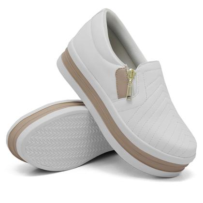 Imagem de Tênis Slip On Casual Dk Shoes com Ziper Lateral e Sola Borracha com Listras