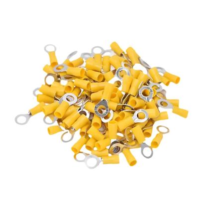 Imagem de Terminal Olhal Pré Isolado Amarelo 4mm 6mm M5 100 Pçs
