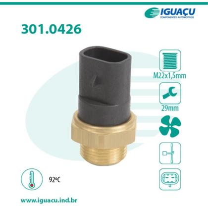 Imagem de Termo interruptor do radiador Fiat Palio 1996 a 2003 IGUAÇU