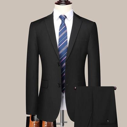 Imagem de Terno De Casamento Masculino Slim Fit Com Dois Botões Estilo Coreano Conjunto Formal De Duas Peças