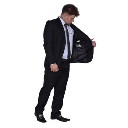 Imagem de Terno Slim Masculino Microfibra Executivo Blazer+calça