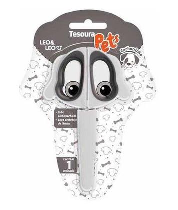 Imagem de Tesoura Escolar Infantil Pets Com Capa Protetora Cachorrinho