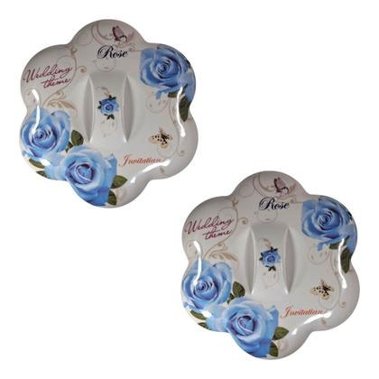 Imagem de Tigela Cumbuca Armazena Alimento 33cm Melamina Florida Resistente A Quedas Com 7 Divisórias