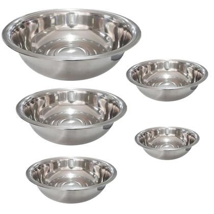 Imagem de Tigela Inox Bowl Cumbuca Bacia Kit 5 uni Casa Restaurante Lanchonete Mesa Posta Preparo Receita Resistente Duravel