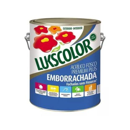 Imagem de Tinta Emborrachada Acrílica Lukscolor Fosco Branco 3,6L