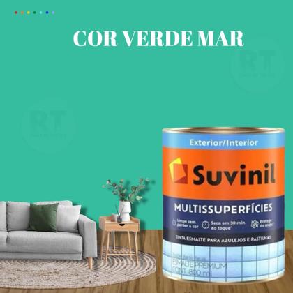 Imagem de Tinta Epóxi Suvinil Multissuperfícies Antimofo Base Água Cor Verde Lavável 800ml