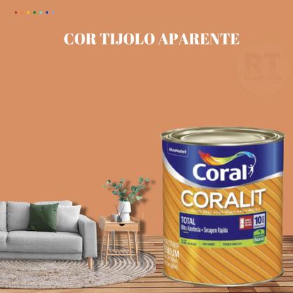 Imagem de Tinta Esmalte Sintético Base Água Cor Laranja 800ml Coral Coralit Total Zero Brilhante p/Madeiras e Metais e Pintura em Artesanato de MDF.