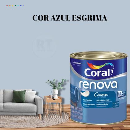 Imagem de Tinta Parede Azul Marinho Acrílica Fosca Renova 800ml