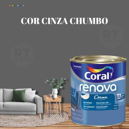 Imagem de Tinta Parede Cinza Renova Acrílica Fosca 800ml