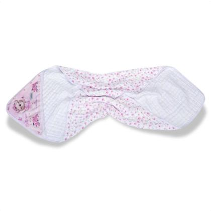 Imagem de Toalha Banho Bebe Infantil Soft Enxoval Recém Nascido Rosa - Minasrey