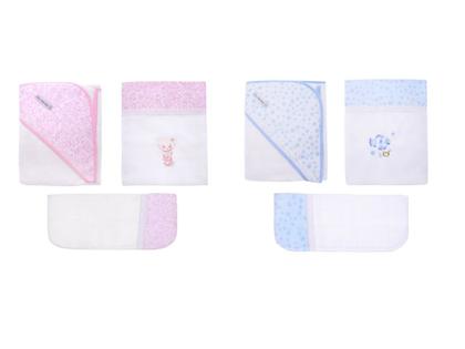 Imagem de Toalha Banho Toalha Fralda E Pano De Boca Em Kit  Cores 3pçs
