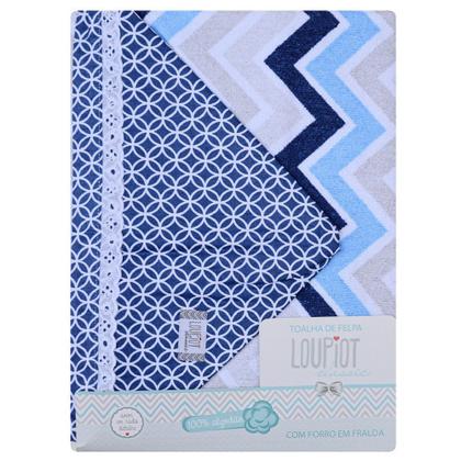 Imagem de Toalha de Banho c/Capuz Loupiot Felpa Marinho Minasrey 5189