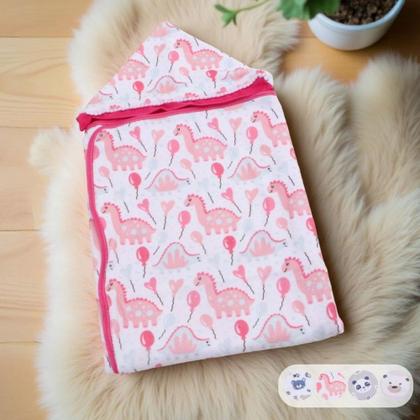 Imagem de Toalha De Banho Para Bebe Estampada Com Capuz Menino Menina