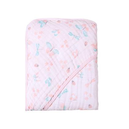 Imagem de Toalha De Banho para Bebê Fralda Soft Especial Capuz Papi Borboletas Rosa