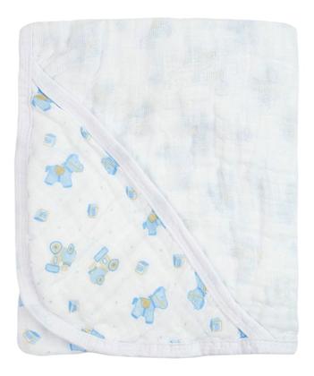 Imagem de Toalha de  Banho Soft Bebe Com Capuz 85cmx85cm Azul Macia 100%algodão
