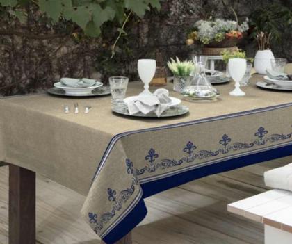 Imagem de Toalha De Mesa 4 Lugares 1,45 X 1,45 Tecido Linhão Estampada