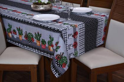 Imagem de Toalha De Mesa 6 Cadeiras Retangular 2,10 X 1,45 Linhão Opções Estampas