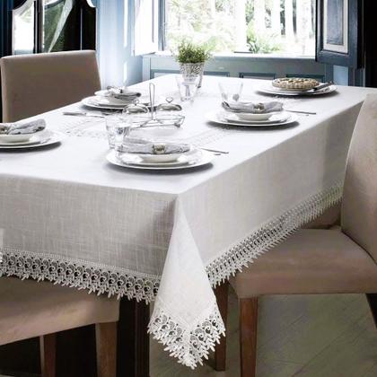 Imagem de Toalha de Mesa Bordada Delhi 8 Lugares 2,70X1,60m Jolitex