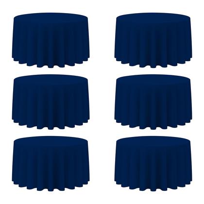 Imagem de Toalha de mesa BRILLMAX azul marinho redonda 305 cm, poliéster, pacote com 6