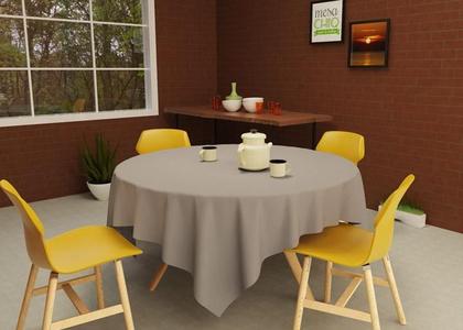 Imagem de Toalha De Mesa Cinza Redonda 4 Lugares Oxford 1,40 Diâmetro