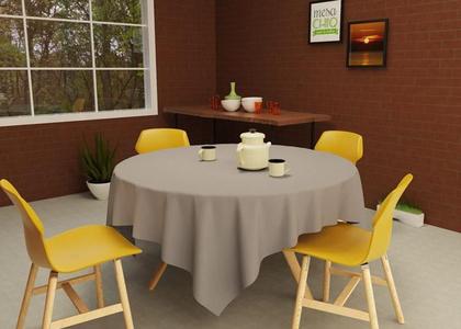 Imagem de Toalha De Mesa Cinza Redonda 8 Lugares Oxford 1,80 Diâmetro