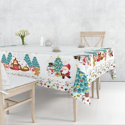Imagem de Toalha De Mesa estampas Natalinas exclusivas 6 Lugares Retangular 2,20x1,50m decoração de natal