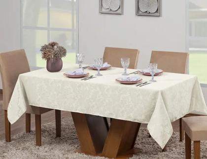 Imagem de Toalha de mesa jacquard retangular 8 lugares jacard 2,50 x 1,40