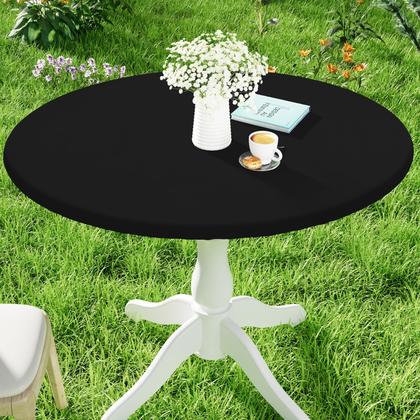 Imagem de Toalha de mesa Moosfor Round Spandex impermeável para mesa de 57-68 polegadas