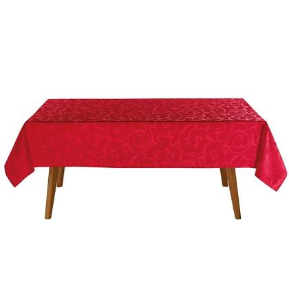 Imagem de Toalha de Mesa Natal Jacquard 1,60x2,70m Requinte Vermelho II Dohler