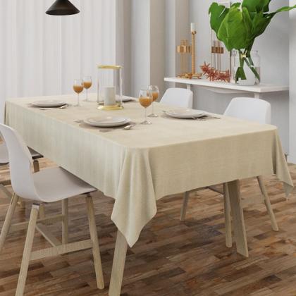 Imagem de Toalha De Mesa Quadrada Creme Rústica 1,80 X 1,80
