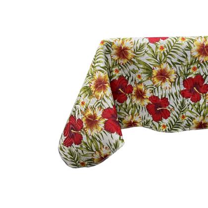 Imagem de Toalha de Mesa Quadrada Estampa Floral Flores 1,40 x 1,40