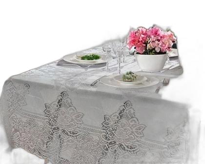 Imagem de Toalha de Mesa Quadrada Renda Branco - Wincy 1,40m