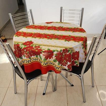 Imagem de Toalha De Mesa Redonda 4cadeiras/lugares 1,40m Oxford Natal