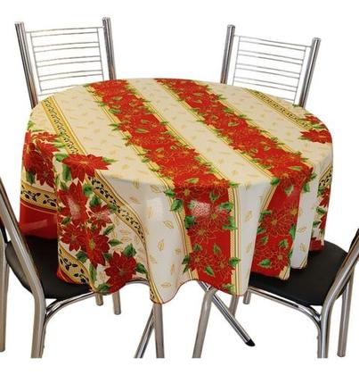 Imagem de Toalha De Mesa Redonda 4cadeiras/lugares 1,40m Oxford Natal