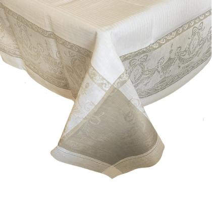 Imagem de Toalha De Mesa Retangular 170x250cm Branca Linho Ponto Ajour Saldão