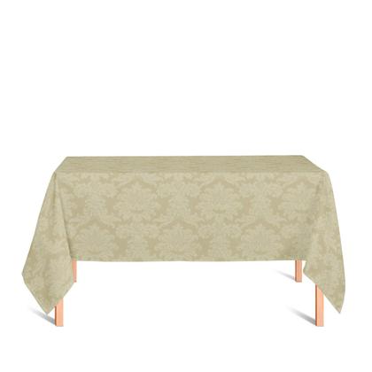 Imagem de Toalha de Mesa Retangular em Tecido Jacquard Pérola Medalhão Tradicional