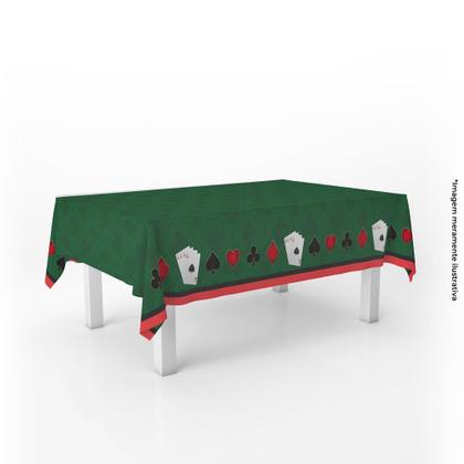 Imagem de Toalha de Mesa Retangular Poker Nypes 6 lugares 220x150cm