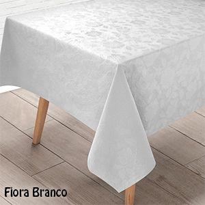 Imagem de toalha de mesa termica plastico impermeável pvc Branco Floral 4,50 x 1,40
