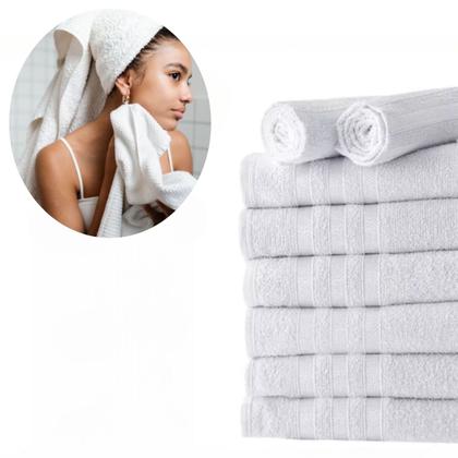 Imagem de Toalha de Rosto Branca Luxuosa e Absorvente Ideal Para Banheiro Elegante Com Garantia