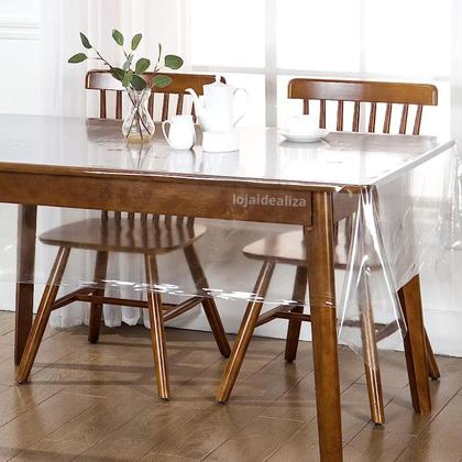 Imagem de Toalha Mesa Plástico Transparente 6 e 8 Lugares 1,40x2,00